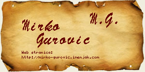Mirko Gurović vizit kartica
